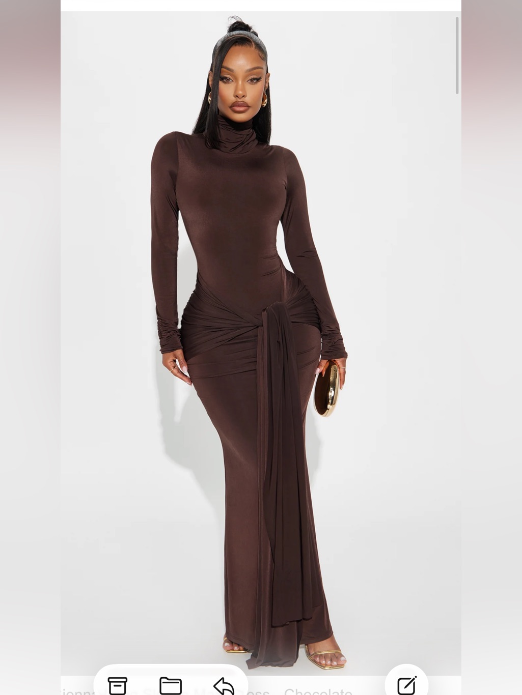 Fashion Nova Sienna Long Sleeve Maxi Dress (M)